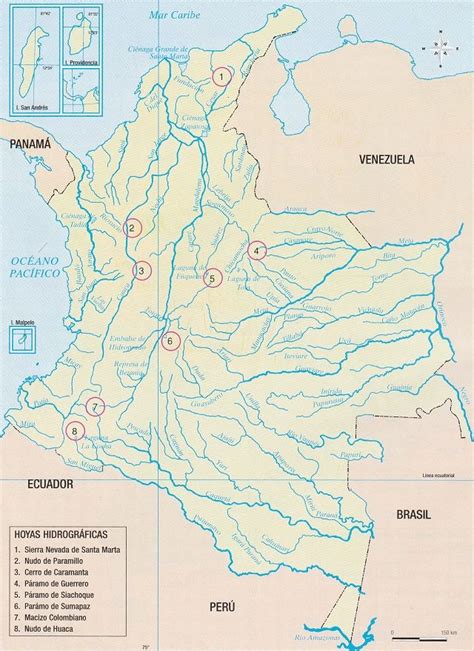 Mapa De Colombia Hidrografía Mapa De Colombia Mapas Colombia