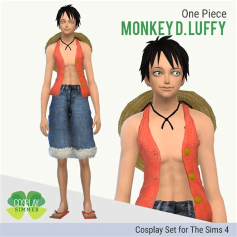 Monkey D Luffy Cosplay Set For The Sims 4 Spring4sims One Piece