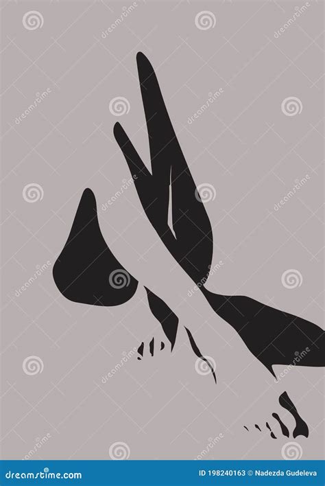Abstract Woman Legs In Minimalist Style Female Art Shadow Poster Elegant Body Print Stock