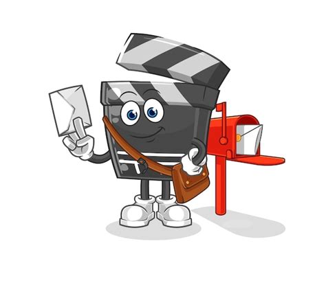 Premium Vector Clapboard Postman Vector Cartoon Character