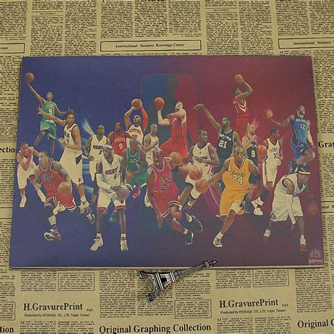Vintage Nba Basketball All Star Posters Home Decoration Detailed