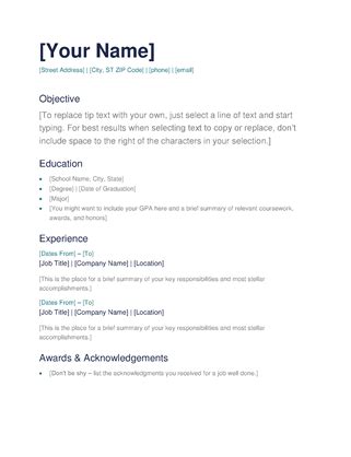 Professionally written and designed resume samples and resume examples. Simple resume