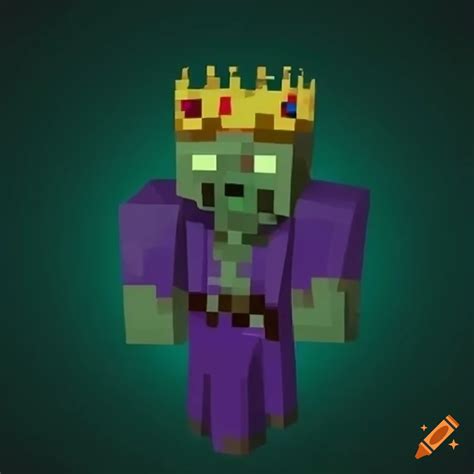 A Minecraft Zombie King Wearing A Crown