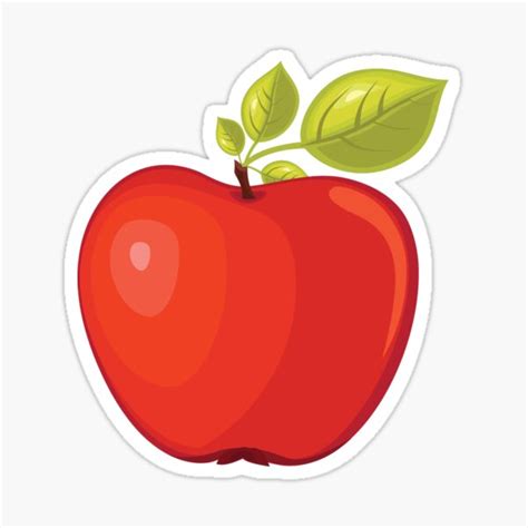Red Apple Sticker For Sale By Sweetlog Redbubble