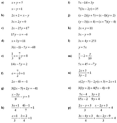 Math Exercises And Math Problems Systems Of Linear Equations And