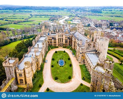 The Aerial View Of Ancient Castle In Arundel A Market Town In West