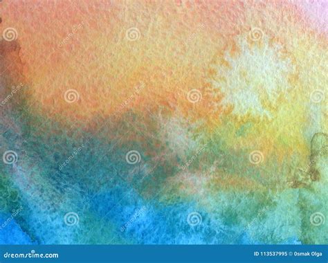 Watercolor Art Background Abstract Sky Clouds Blue Violet Colorful
