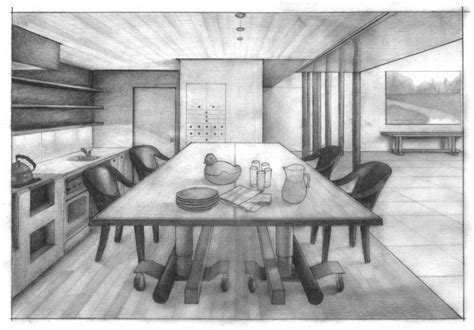 Kitchen Perspective By Aneesah On Deviantart Point Perspective Room