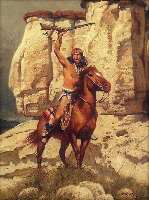 Apache Warrior Frank Mccarthy Native American Paintings Native