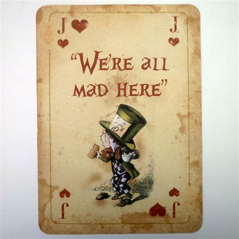 Today, when you order alice in wonderland playing cards, you'll instantly be emailed a penguin magic gift certificate. 1 Alice in Wonderland A4 QUOTE Giant Playing Card Prop Mad Hatters Tea Party MH | eBay