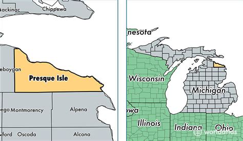Presque Isle County Michigan Map Of Presque Isle County Mi Where