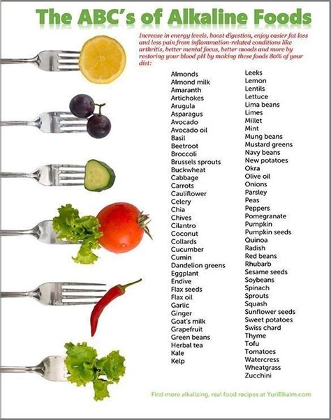 Alkaline recipes including breakfasts, lunches, dinners & snacks. Alkaline Foods IMGs - Free Alkaline Food Chart ...