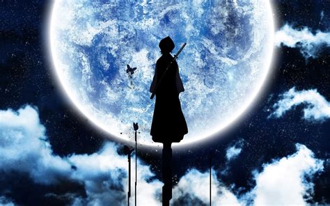 Kuchiki Rukia Bleach Moon Silhouette Wallpapers Hd Desktop And