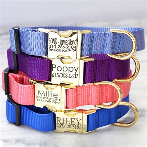 Engraved Personalized Nylon Webbing Dog Collar *27 colors