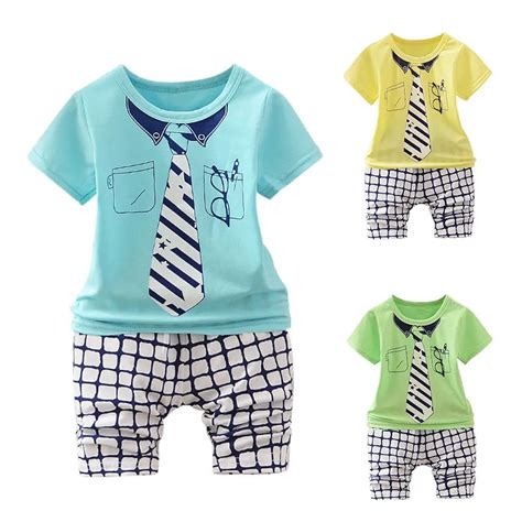 0 3t Summer Children Toddler Boys Clothes Tie Print T Shirt Tops Kids