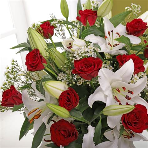 Luxury Red Rose And Lily Bouquet