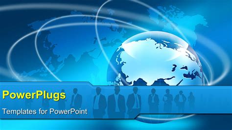 Powerpoint Template 3d Global Business Network With World Map In The