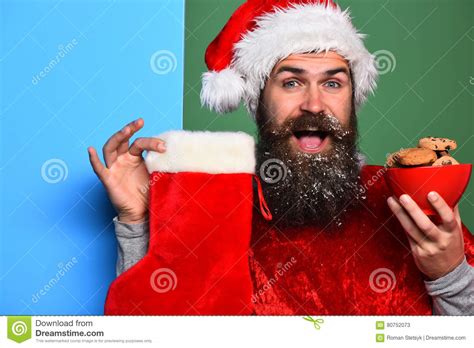 Hipster Santa Claus Stock Image Image Of Suit White 80752073