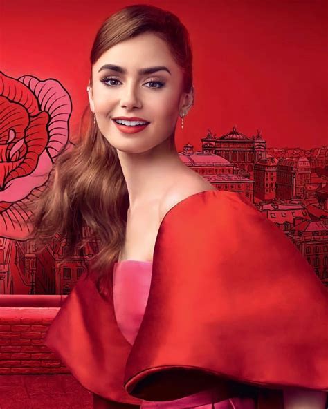Lily Collins News On Instagram Lady In Red Lily Collins For Lancôme
