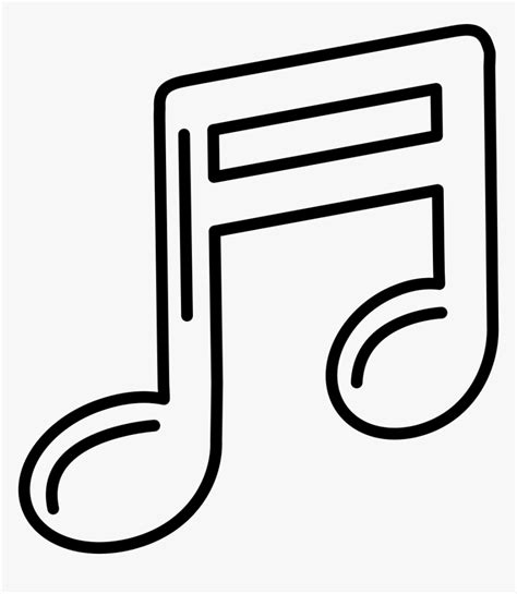 Musical Note Outline - Outline Of A Music Note, HD Png Download