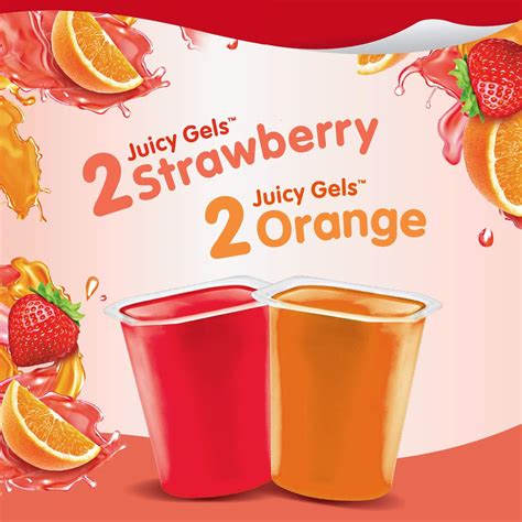 Snack Pack Strawberry And Orange Juicy Gels 4 Ct