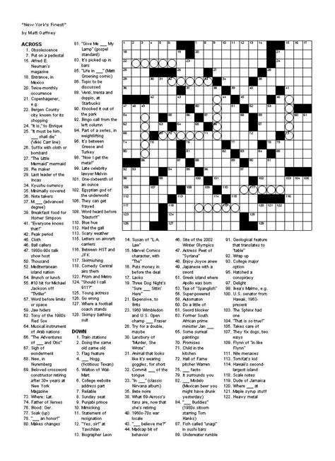 This fun & easy to use crossword puzzle app features easy, medium & hard puzzles, all with included alternate clues, for your iphone, ipad and. Matt Gaffney's Weekly Crossword Contest: May 2011