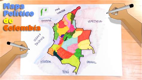 Cómo Dibujar El Mapa De Colombia Con División Política Youtube