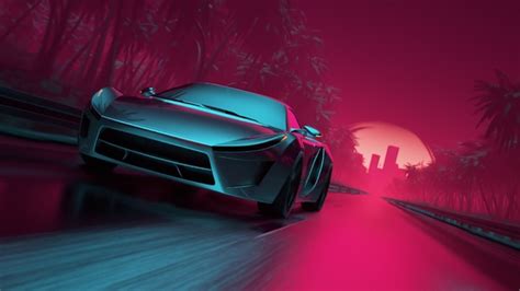 Neon Synthwave Sport Car Hd Artist 4k Wallpapers Images