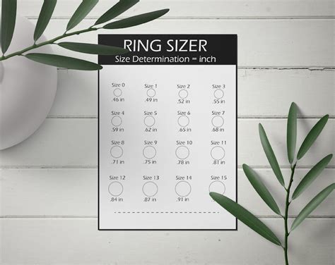 Ring Size Chart Printable Ring Sizer Ring Size Finder Printable
