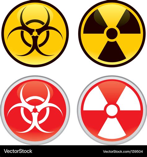 Biohazard And Radioactive Warning Signs Royalty Free Vector