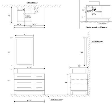 The standard height of the mirror above the vanity will vary depending on the shape and size of the mirror, the average height of the users, and height of your sink and faucet. Art Bathe Bathroom Furniture | Bathroom Sink Vanity ...