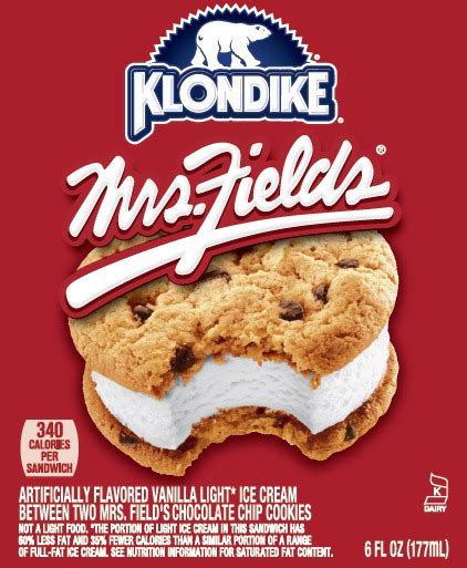 Klondike Mrs Fields Sandwiches Artificially Flavored Vanilla Light