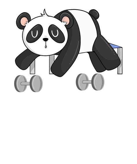Fitness Panda Exercise Struggle Is Real Drawing By Kanig Designs
