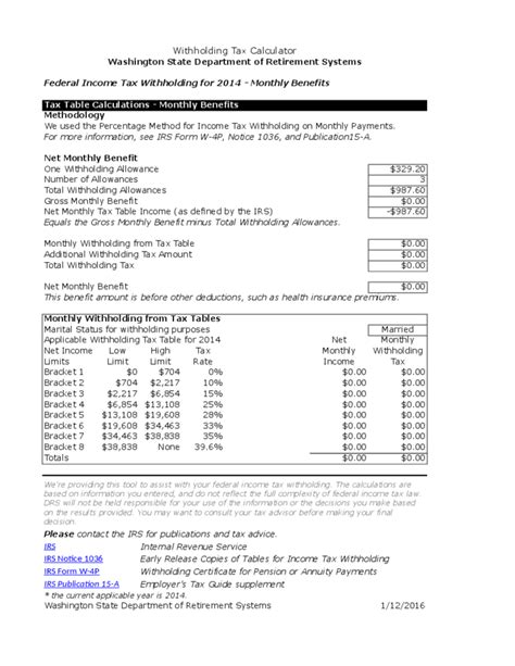 Federal Income Tax Withholding Calculator Tax Withholding Estimator