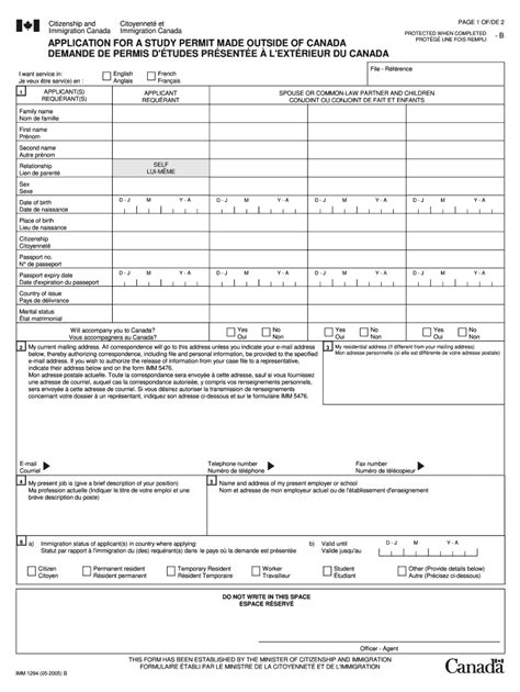 Canada Student Visa Application Form Pdf Fill Out And Sign Online Dochub