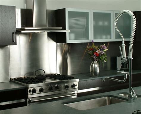 We offer cut to size stainless steel, countertops, cabinetry, stainless shelving and more. Stainless Steel Backsplash backsplash meaning kitchen ...