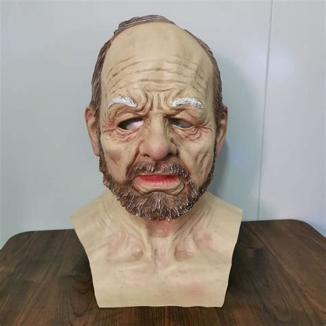 Buy Elikliv Old Man Scary Mask Cosplay Realistic Scary Mask Full Head