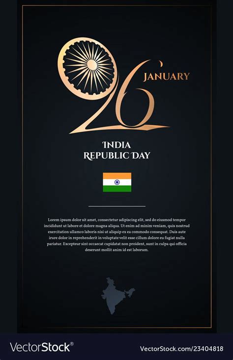 India Republic Day 26 January Vertical Design Vector Illustration