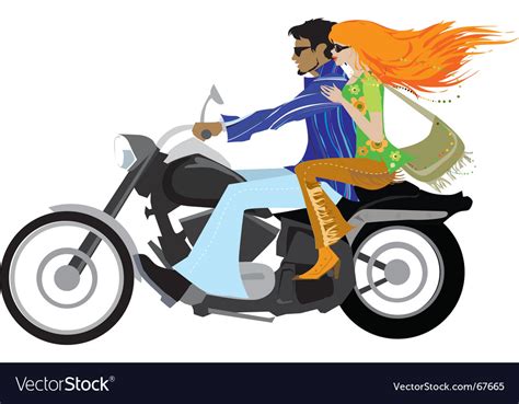 Couple On Motorcycle Royalty Free Vector Image