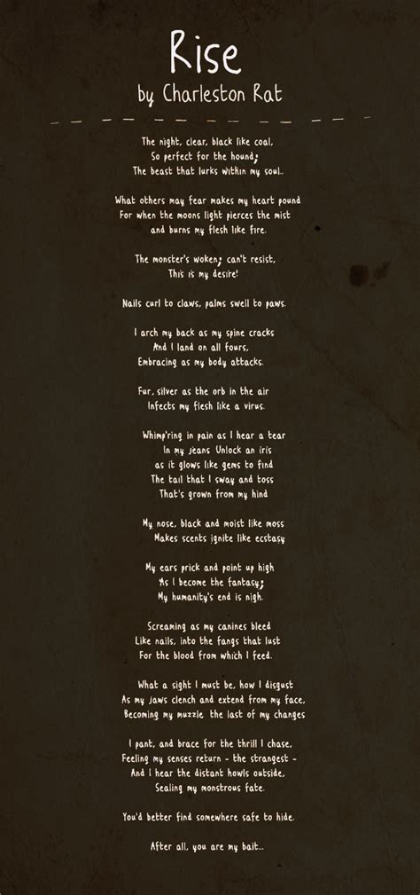 Rise - Werewolf Transformation Poem by CharlestonRat -- Fur Affinity
