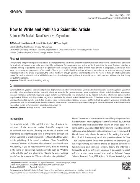 Pdf How To Write And Publish A Scientific Article