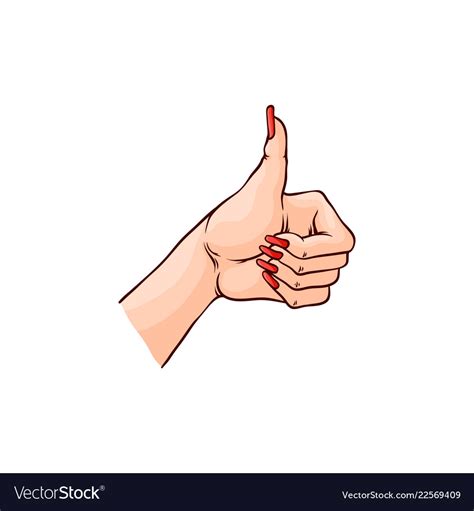 Female Hand With Thumbs Up Royalty Free Vector Image