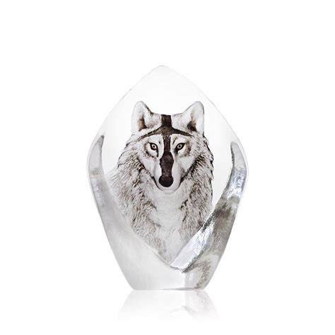 Crystal Wolf Statue Mats Jonasson Crystal All Products 33862s