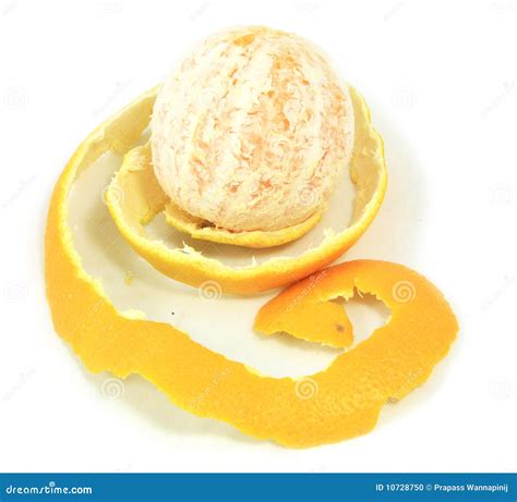 Peel Of Fresh Juicy Orange Isolated On White Background Skin Of Orange