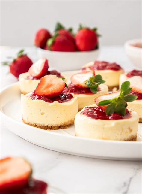 Mini Strawberry Cheesecakes Oh Sweet Basil