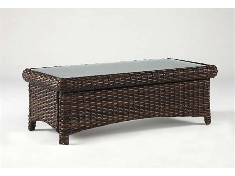 Rattan outdoor coffee table image and description. South Sea Rattan St Tropez Wicker 48''W x 24''D ...