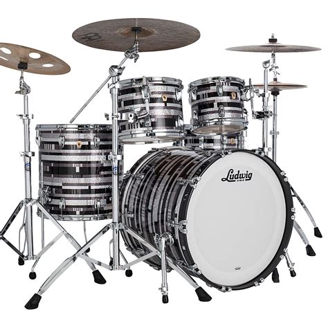 Ludwig Classic Maple Mod22 Digital Black Sparkle Custom Shellset Drum Kit