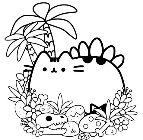 Pusheen Coloring Pages Unicorn Coloring Pages Dinosaur Coloring