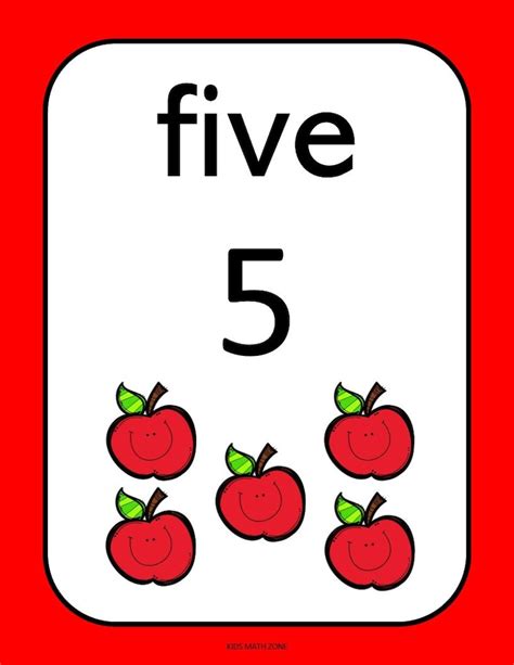 20 Printable Numbers Posters Happy Apple Numbers 1 20 Wall Etsy