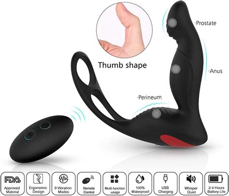 Usb Rechargeable Male Prostate Massage With Ring Remote Control Annal